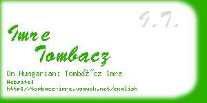 imre tombacz business card